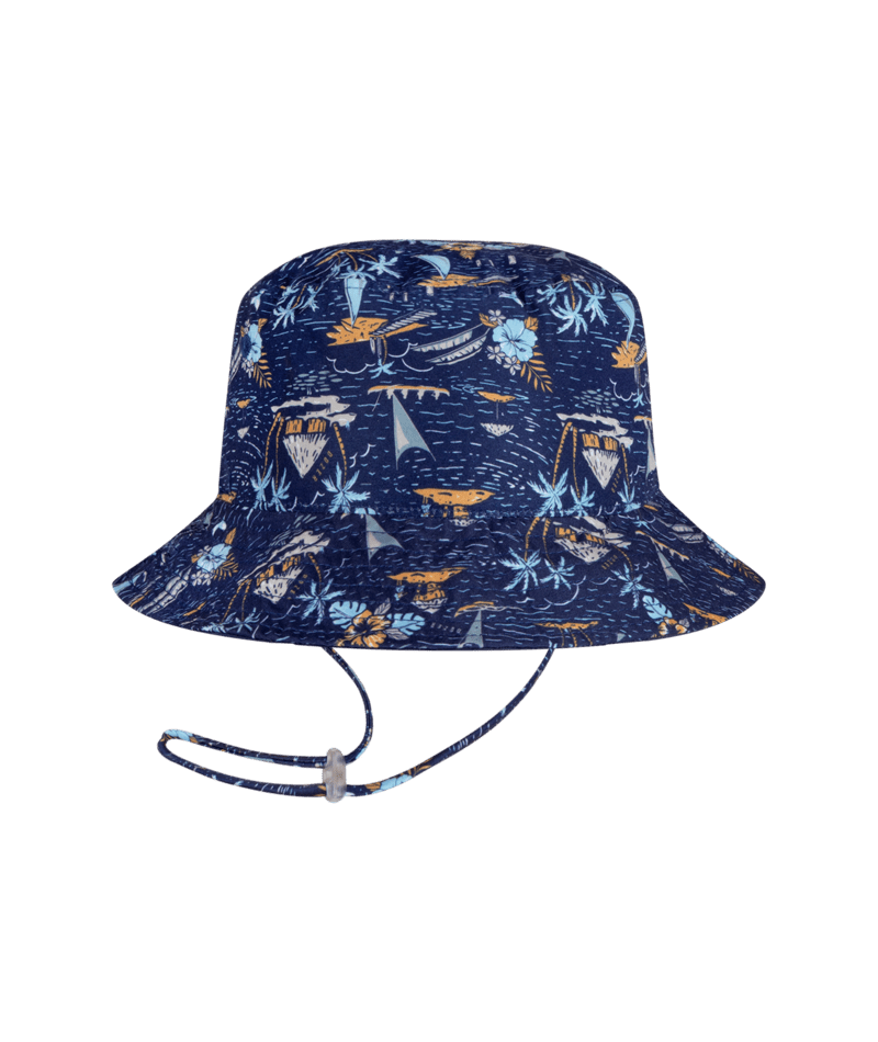 Dozer Baby Boys Bucket Hat - Navy Island Print - Narrabeen